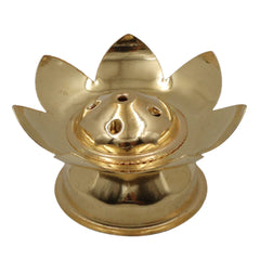 Handcrafted Brass Agarbatti Holder Stand, Peetal Pital Pittal Incense Stick Holder for Pooja Temple, Traditional Dhoopbatti Stand, Gold, 1.5 Inch, 1 Piece