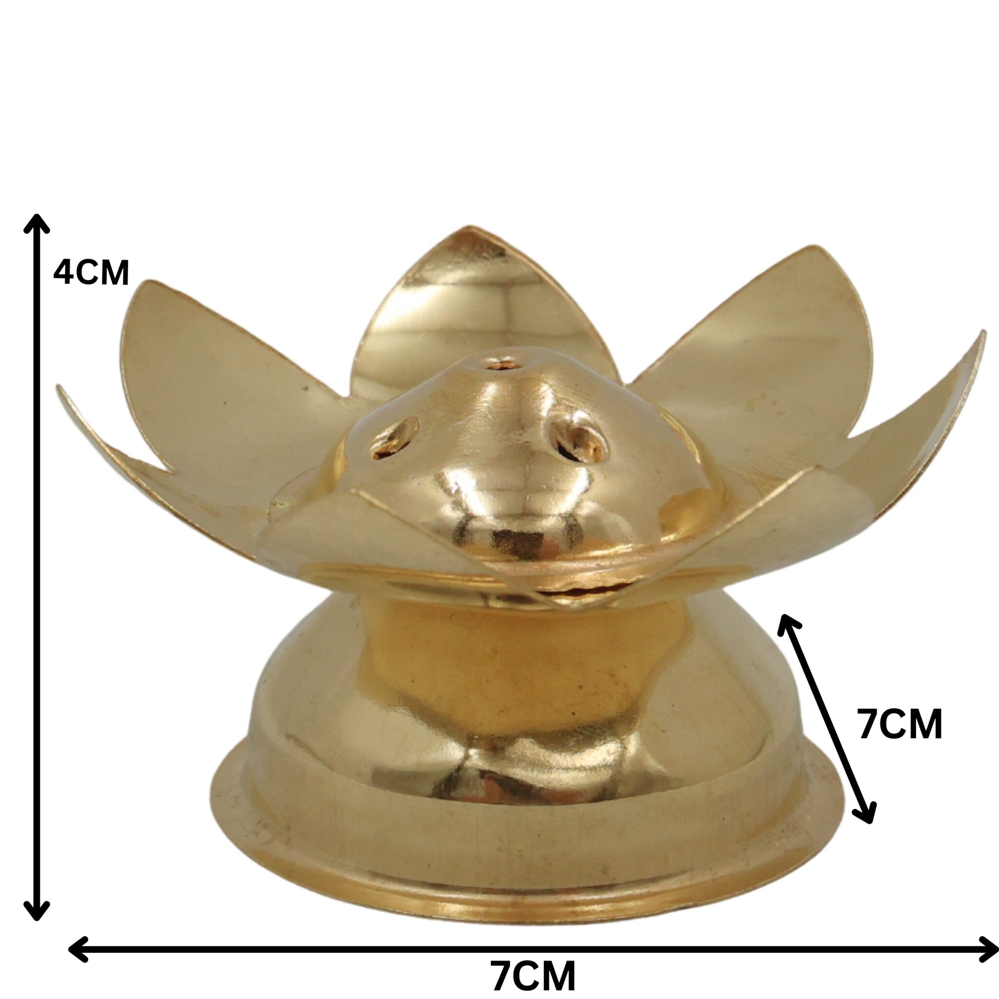Handcrafted Brass Agarbatti Holder Stand, Peetal Pital Pittal Incense Stick Holder for Pooja Temple, Traditional Dhoopbatti Stand, Gold, 1.5 Inch, 1 Piece