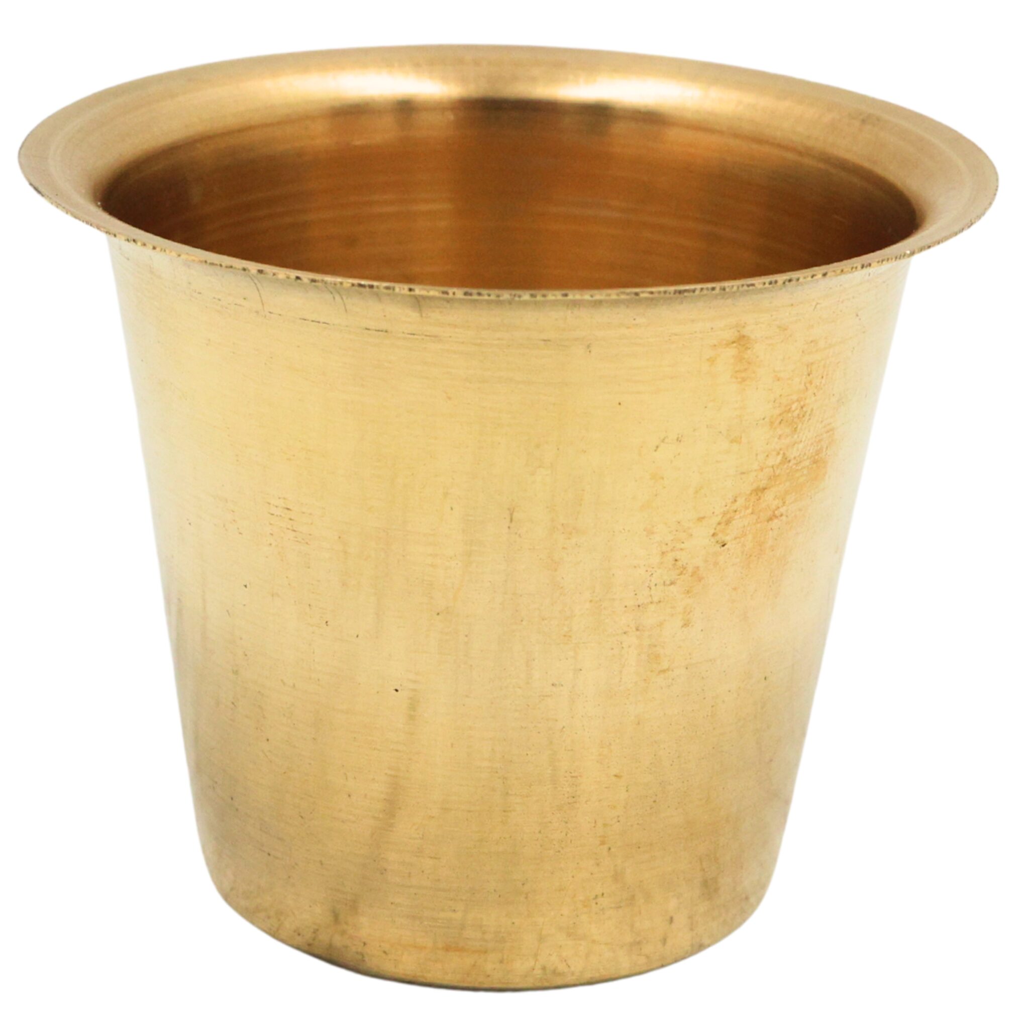 Brass Tea Coffee Glass Peetal Chai Tumbler Pital Coffee Cup Pittal Tea Glass South Indian Filter Coffee Tumbler Traditional Brass Chai Cup Handcrafted Pittalam Tea Coffee Lota, Gold, 2.5 Inch, 1 Piece