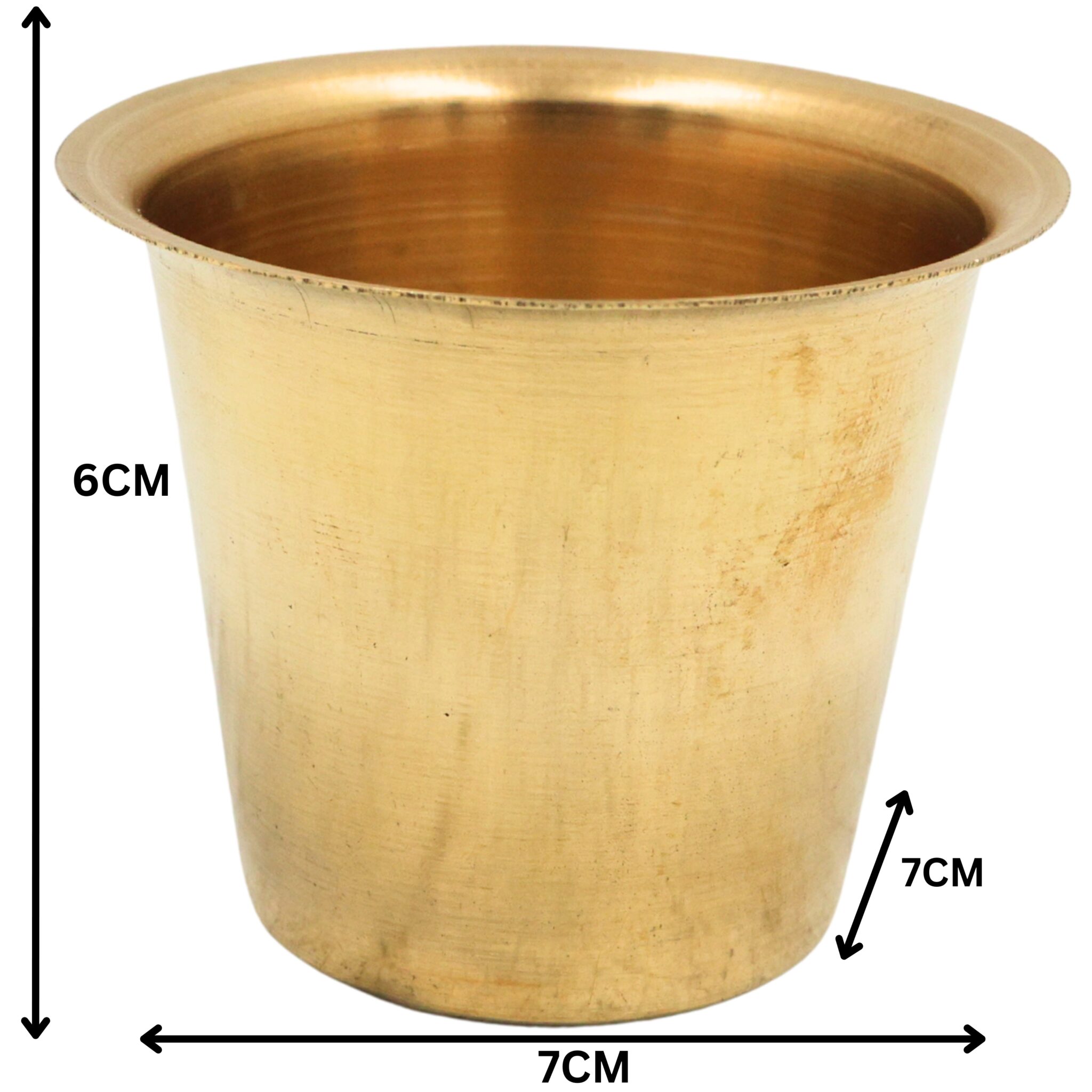 Brass Tea Coffee Glass Peetal Chai Tumbler Pital Coffee Cup Pittal Tea Glass South Indian Filter Coffee Tumbler Traditional Brass Chai Cup Handcrafted Pittalam Tea Coffee Lota, Gold, 2.5 Inch, 1 Piece