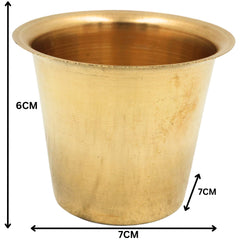 Brass Tea Coffee Glass Peetal Chai Tumbler Pital Coffee Cup Pittal Tea Glass South Indian Filter Coffee Tumbler Traditional Brass Chai Cup Handcrafted Pittalam Tea Coffee Lota, Gold, 2.5 Inch, 1 Piece