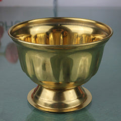 Handcrafted Brass Kumkum Bowl, Peetal Sindoor Box, Pital Haldi Kumkum Holder, Traditional Pittal Pooja Kumkum Dabbi for Temple & Home, Gold, 3 Inch, 1 Piece
