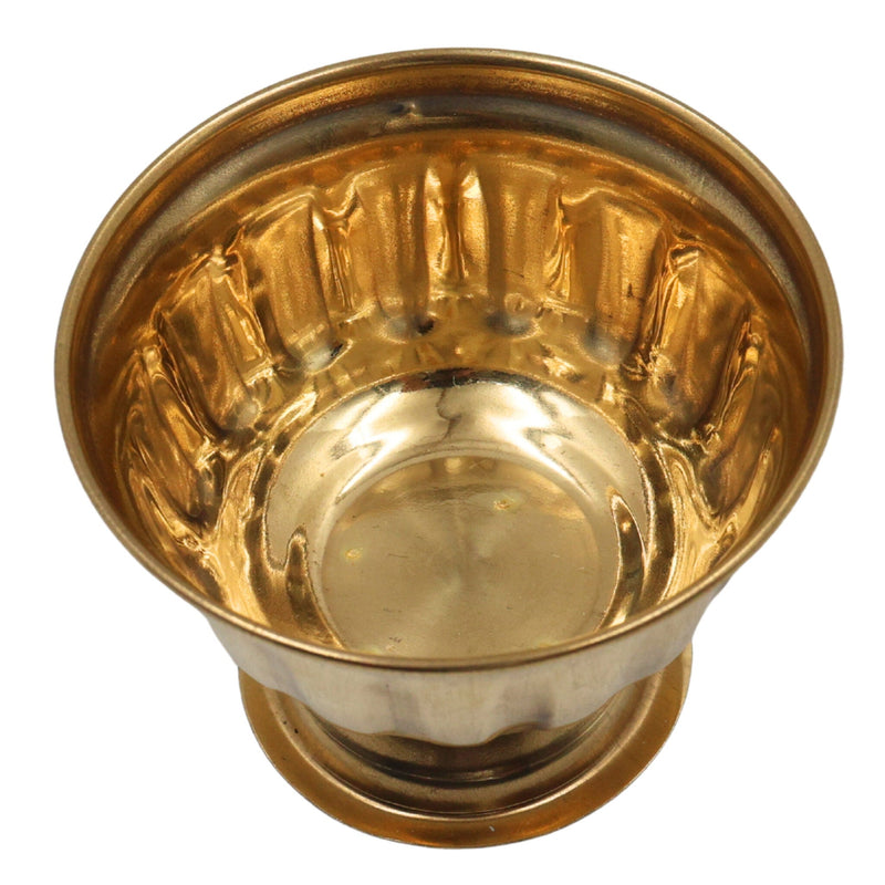 Handcrafted Brass Kumkum Bowl, Peetal Sindoor Box, Pital Haldi Kumkum Holder, Traditional Pittal Pooja Kumkum Dabbi for Temple & Home, Gold, 3 Inch, 1 Piece
