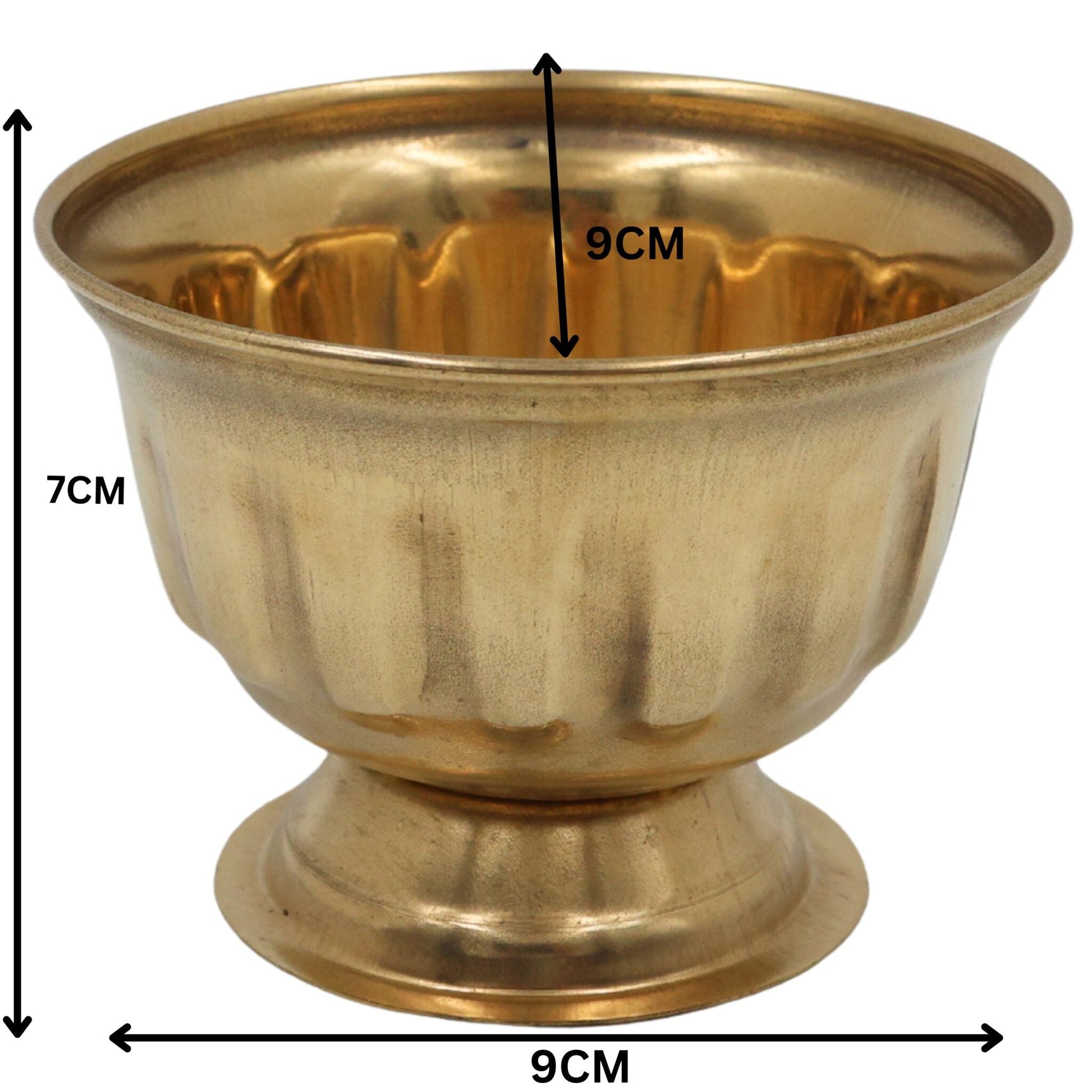 Handcrafted Brass Kumkum Bowl, Peetal Sindoor Box, Pital Haldi Kumkum Holder, Traditional Pittal Pooja Kumkum Dabbi for Temple & Home, Gold, 3 Inch, 1 Piece