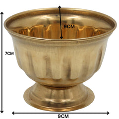 Handcrafted Brass Kumkum Bowl, Peetal Sindoor Box, Pital Haldi Kumkum Holder, Traditional Pittal Pooja Kumkum Dabbi for Temple & Home, Gold, 3 Inch, 1 Piece