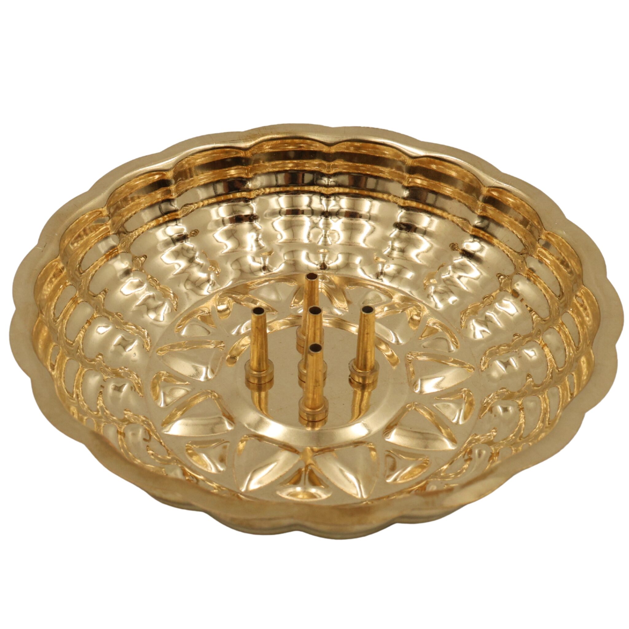 Handcrafted Brass Agarbatti Holder Plate, Peetal Pital Dhoop Stand, Pittal Incense Stick Holder for Puja, Mandir & Meditation, Gold, 1 Inch, 1 Piece