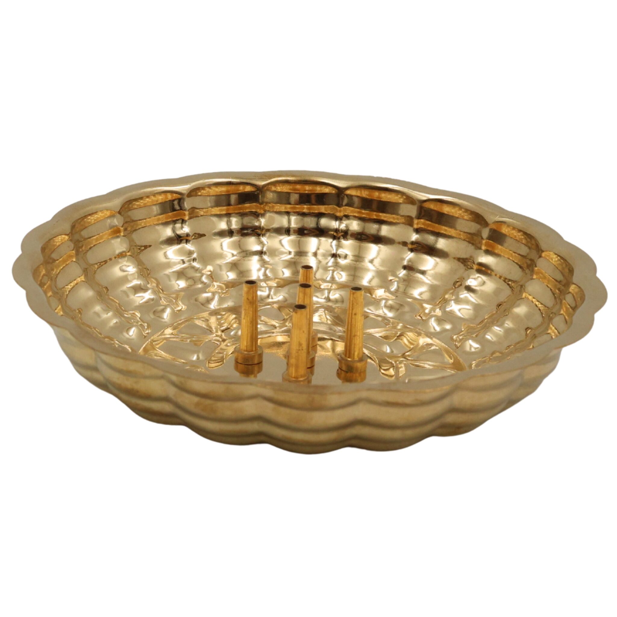 Handcrafted Brass Agarbatti Holder Plate, Peetal Pital Dhoop Stand, Pittal Incense Stick Holder for Puja, Mandir & Meditation, Gold, 1 Inch, 1 Piece