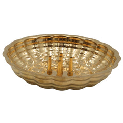Handcrafted Brass Agarbatti Holder Plate, Peetal Pital Dhoop Stand, Pittal Incense Stick Holder for Puja, Mandir & Meditation, Gold, 1 Inch, 1 Piece