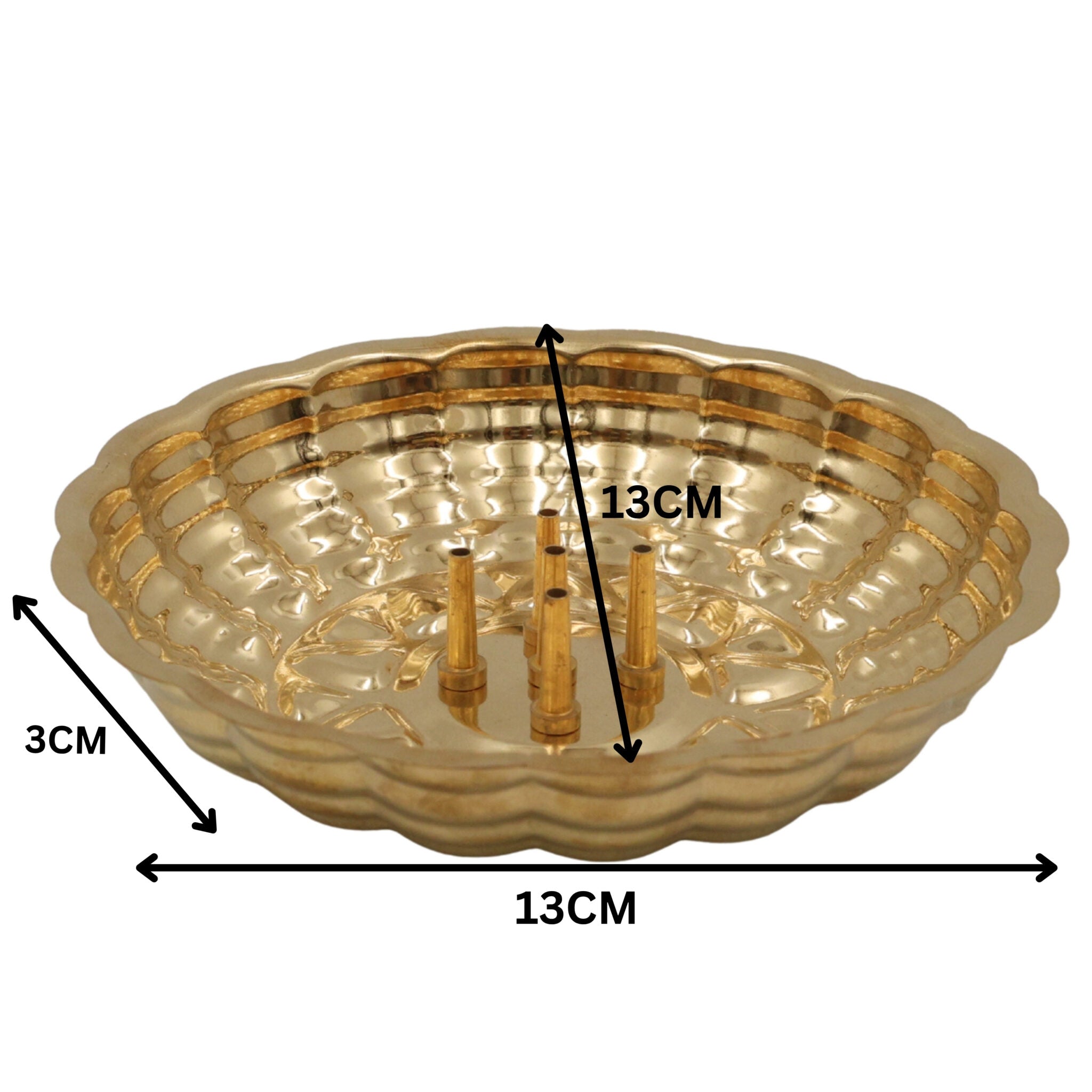 Handcrafted Brass Agarbatti Holder Plate, Peetal Pital Dhoop Stand, Pittal Incense Stick Holder for Puja, Mandir & Meditation, Gold, 1 Inch, 1 Piece