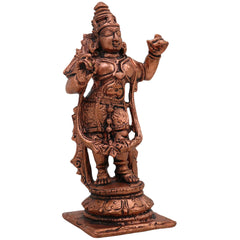Copper Rama Idol, Ramachandra Moorti, Raghava Statue, Maryada Purushottama Sculpture for Home Decor & Pooja, Brown, 4.5 Inch, 1 Piece