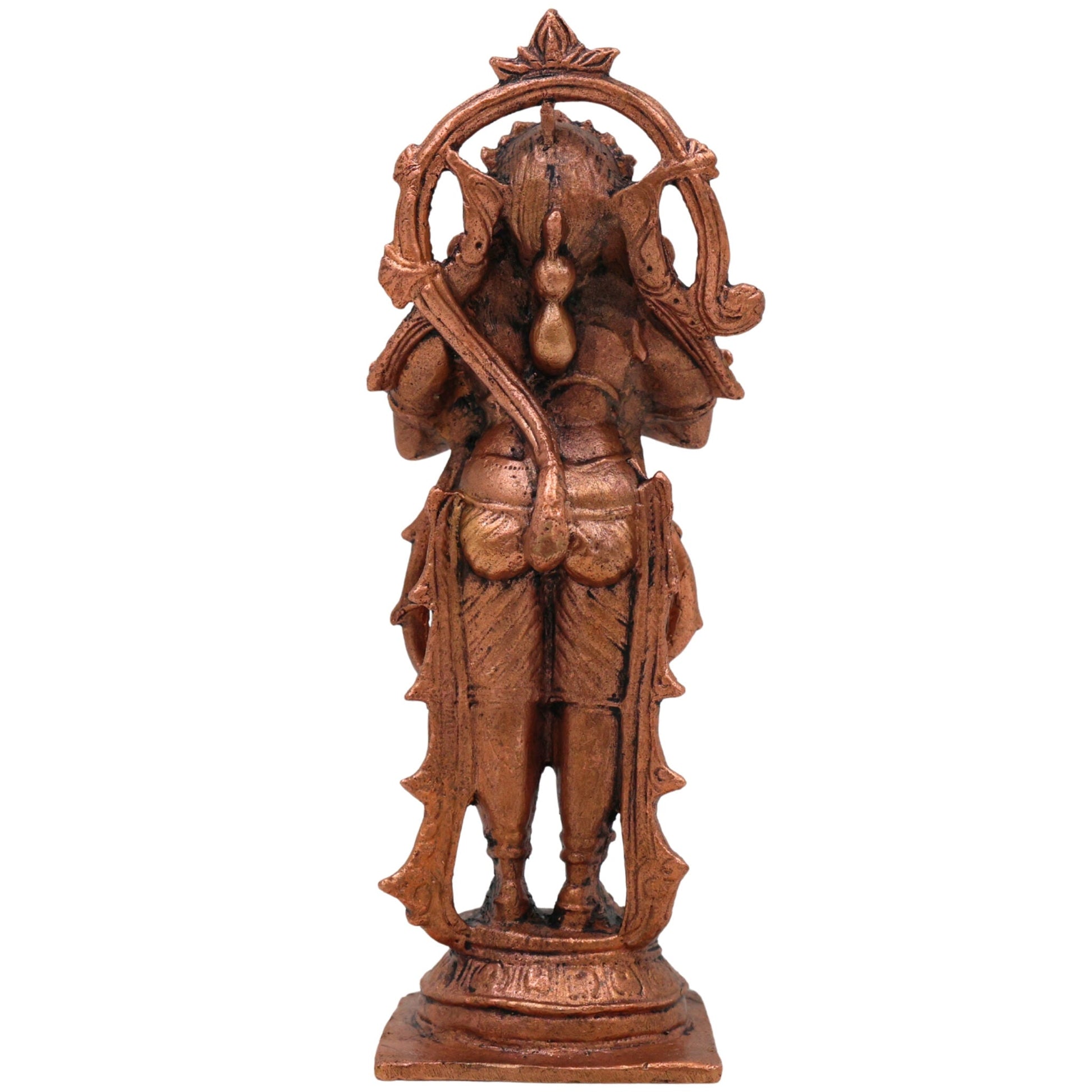 Copper Hanuman Idol, Bajrangbali Murti, Maruti Vigraham, Pooja Sculpture, Home Decor Showpiece, Brown, 5.5 Inch, 1 Piece