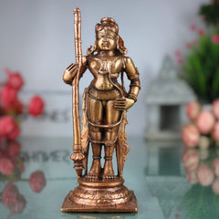 Copper Udupi Krishna Idol, Bal Krishna Sculpture, Gopal Moorti for Pooja & Home Decor, Brown, 5.5 Inch, 1 Piece