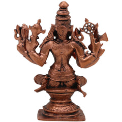 Tamra Durga Idol, Handcrafted Pure Copper Mahishasuramardini Devi Statue, Shakti Parvati Kali Moorti for Pooja & Home Decor, Brown, 3.5 Inch, 1 Piece