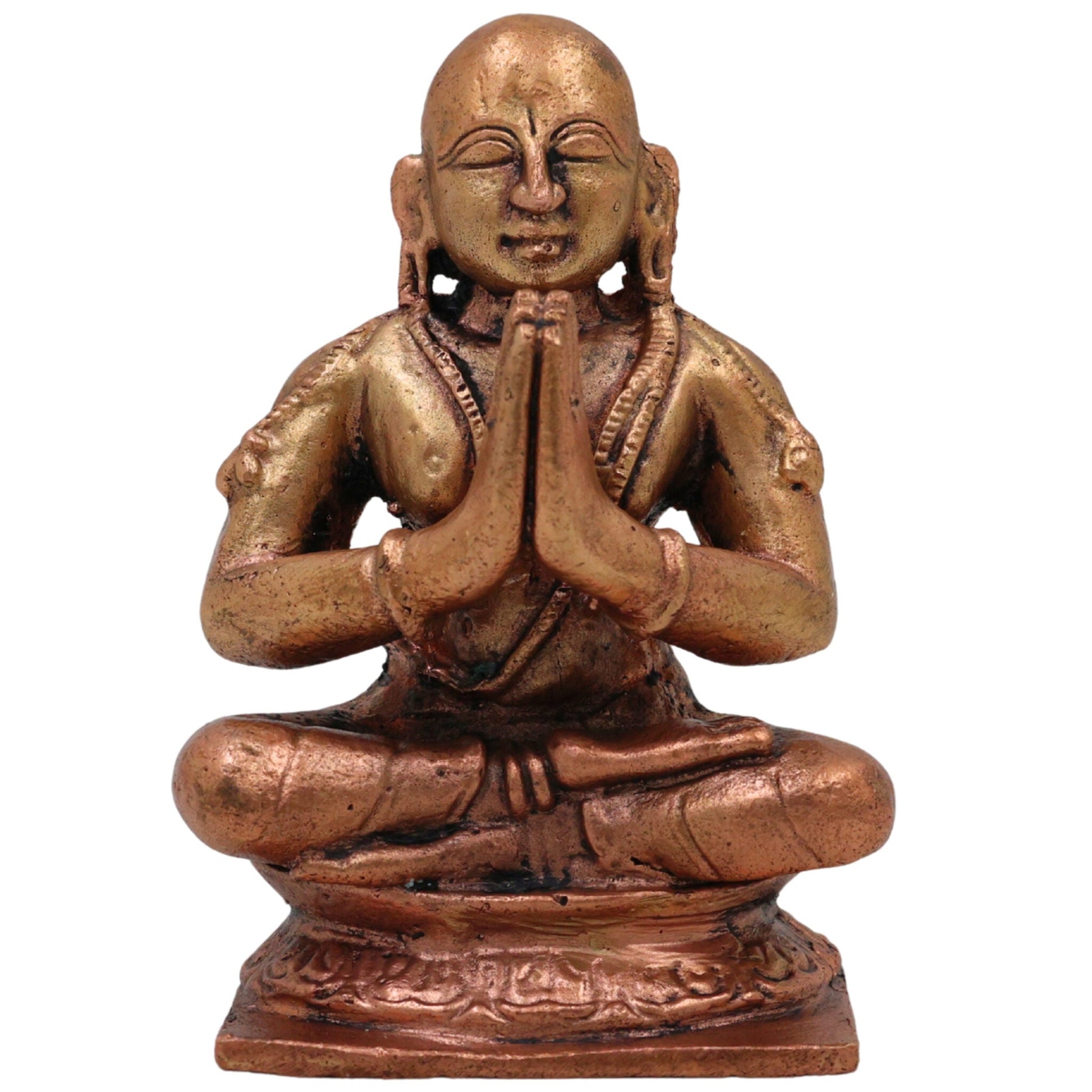 Copper Ramanujar Idol, Tamra Sri Ramanujacharya Murti (Udayavar, Yatiraja, Emberumanar) for Pooja, Home Decor & Spiritual Gifts, Brown, 3 Inch, 1 Piece