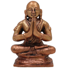 Copper Ramanujar Idol, Tamra Sri Ramanujacharya Murti (Udayavar, Yatiraja, Emberumanar) for Pooja, Home Decor & Spiritual Gifts, Brown, 3 Inch, 1 Piece