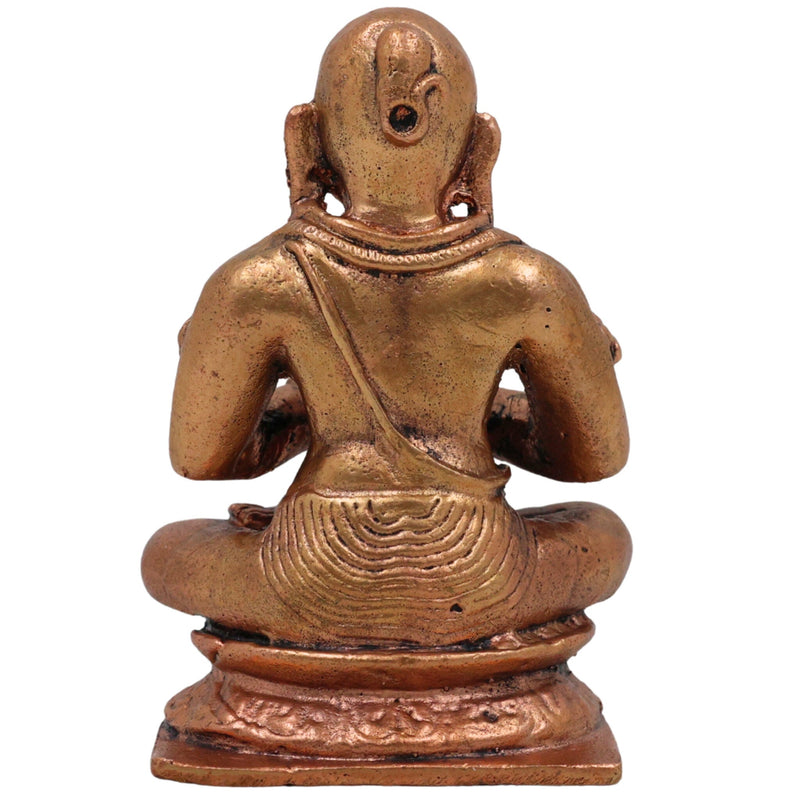 Copper Ramanujar Idol, Tamra Sri Ramanujacharya Murti (Udayavar, Yatiraja, Emberumanar) for Pooja, Home Decor & Spiritual Gifts, Brown, 3 Inch, 1 Piece