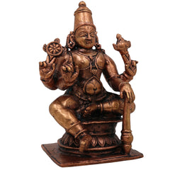 Copper Vishnu Idol,Tamra Narayana Murti, Pure Tamraloha Vishnu Statue for Pooja, Home Temple & Spiritual Decor, Brown, 3 Inch, 1 Piece