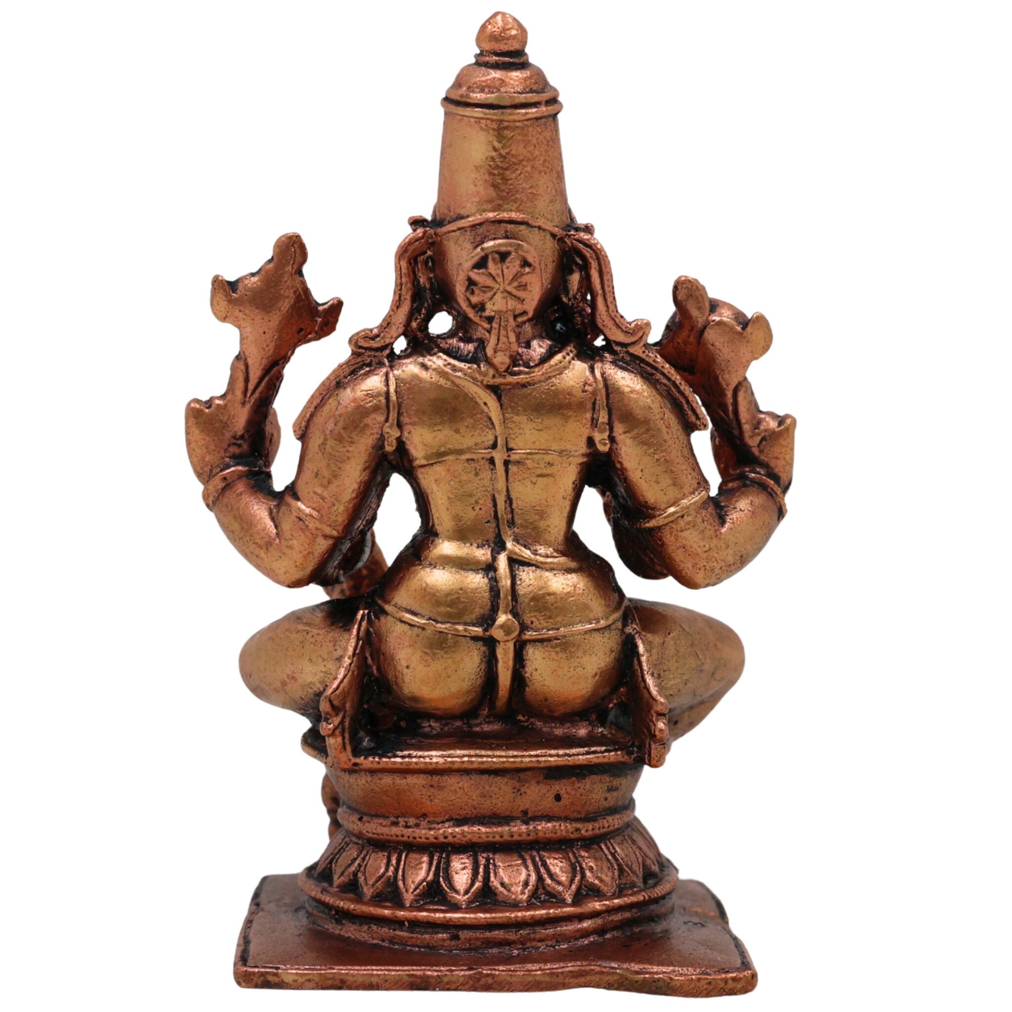 Copper Vishnu Idol,Tamra Narayana Murti, Pure Tamraloha Vishnu Statue for Pooja, Home Temple & Spiritual Decor, Brown, 3 Inch, 1 Piece