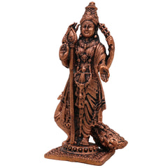 Handcrafted Copper Kartikeya Murugan Idol, Tamra Subramanya Skanda Moorti, Shanmuga Arumugam Statue for Pooja, Temple & Home Decor, Brown, 3 Inch, 1 Piece