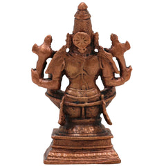 Copper Narasimha Idol, Handcrafted Tamra Narasimha Swamy Murti, Thamira Narasimhar Vigraham, Tamraloha Narasimha Statue for Pooja, Home Decor & Gifts, Brown, 4 Inch, 1 Piece