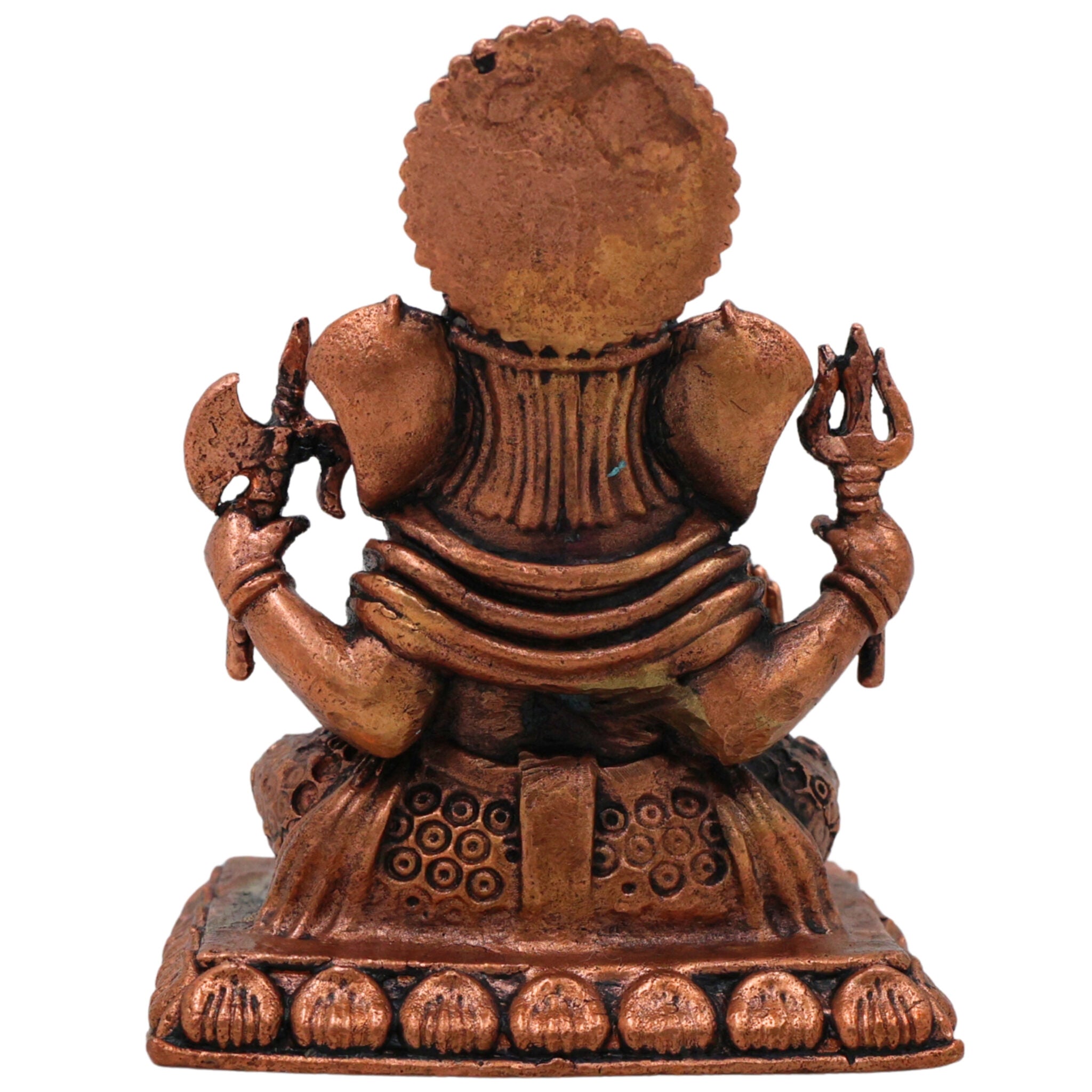 Handcrafted Copper Ganesha Idol, Tamra Ganapati Murti, Thamira Vinayaka Statue for Pooja, Home Decor & Gifts, Brown, 3 Inch, 1 Piece