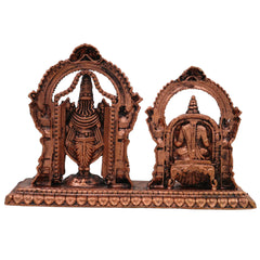 Copper Balaji Padmavati Idol, Tamra Vigraham, Handcrafted Moorti for Pooja & Home Decor, Brown, 3 Inch, 1 Piece