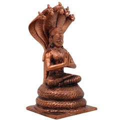 Copper Manavala Mamunigal Idol, Tamra Varavaramuni Acharya Murti, Handcrafted Thamira Vaishnava Guru Statue for Puja, Decor & Gifts, Brown, 4.5 Inch, 1 Piece