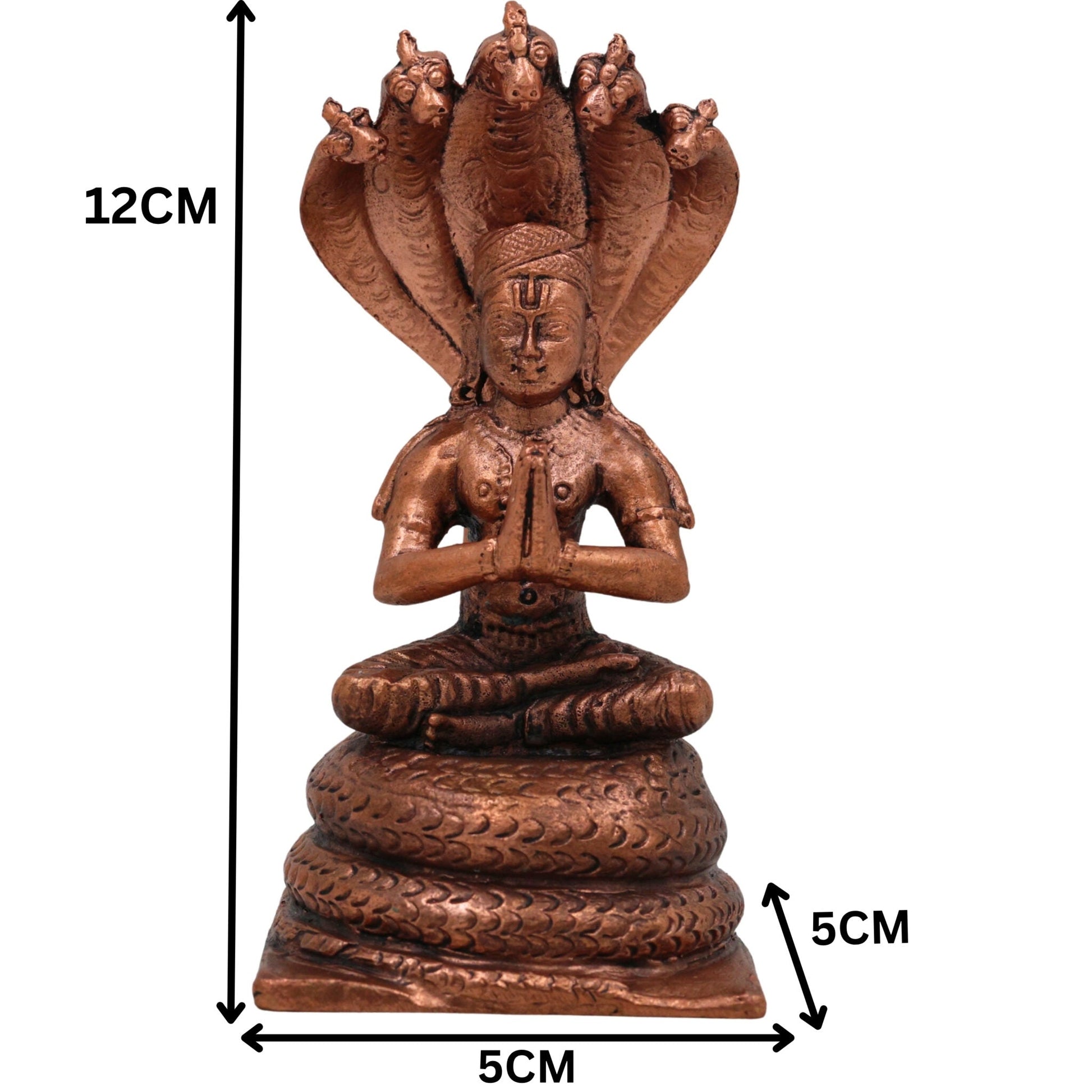 Copper Manavala Mamunigal Idol, Tamra Varavaramuni Acharya Murti, Handcrafted Thamira Vaishnava Guru Statue for Puja, Decor & Gifts, Brown, 4.5 Inch, 1 Piece