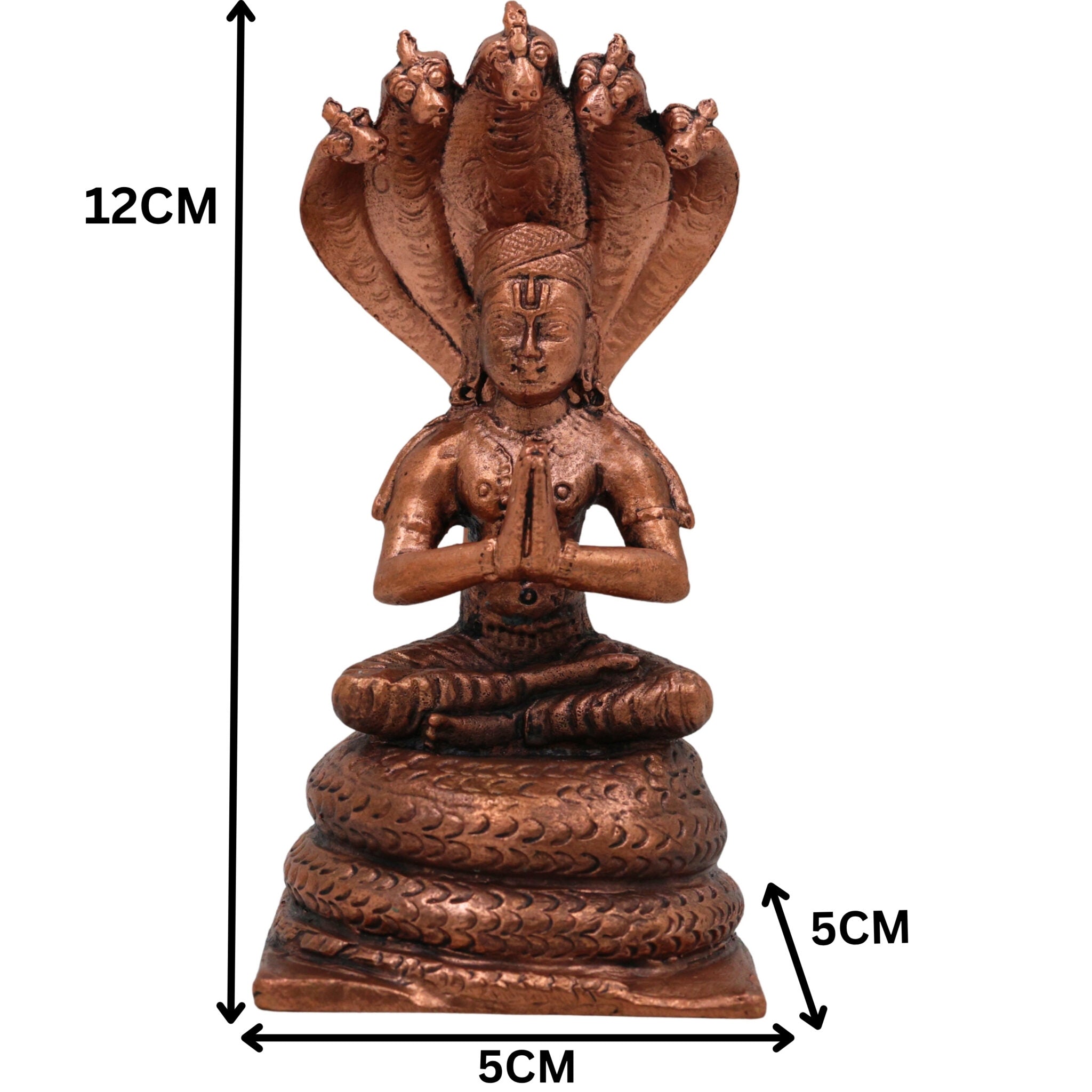 Copper Manavala Mamunigal Idol, Tamra Varavaramuni Acharya Murti, Handcrafted Thamira Vaishnava Guru Statue for Puja, Decor & Gifts, Brown, 4.5 Inch, 1 Piece