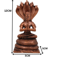 Copper Manavala Mamunigal Idol, Tamra Varavaramuni Acharya Murti, Handcrafted Thamira Vaishnava Guru Statue for Puja, Decor & Gifts, Brown, 4.5 Inch, 1 Piece