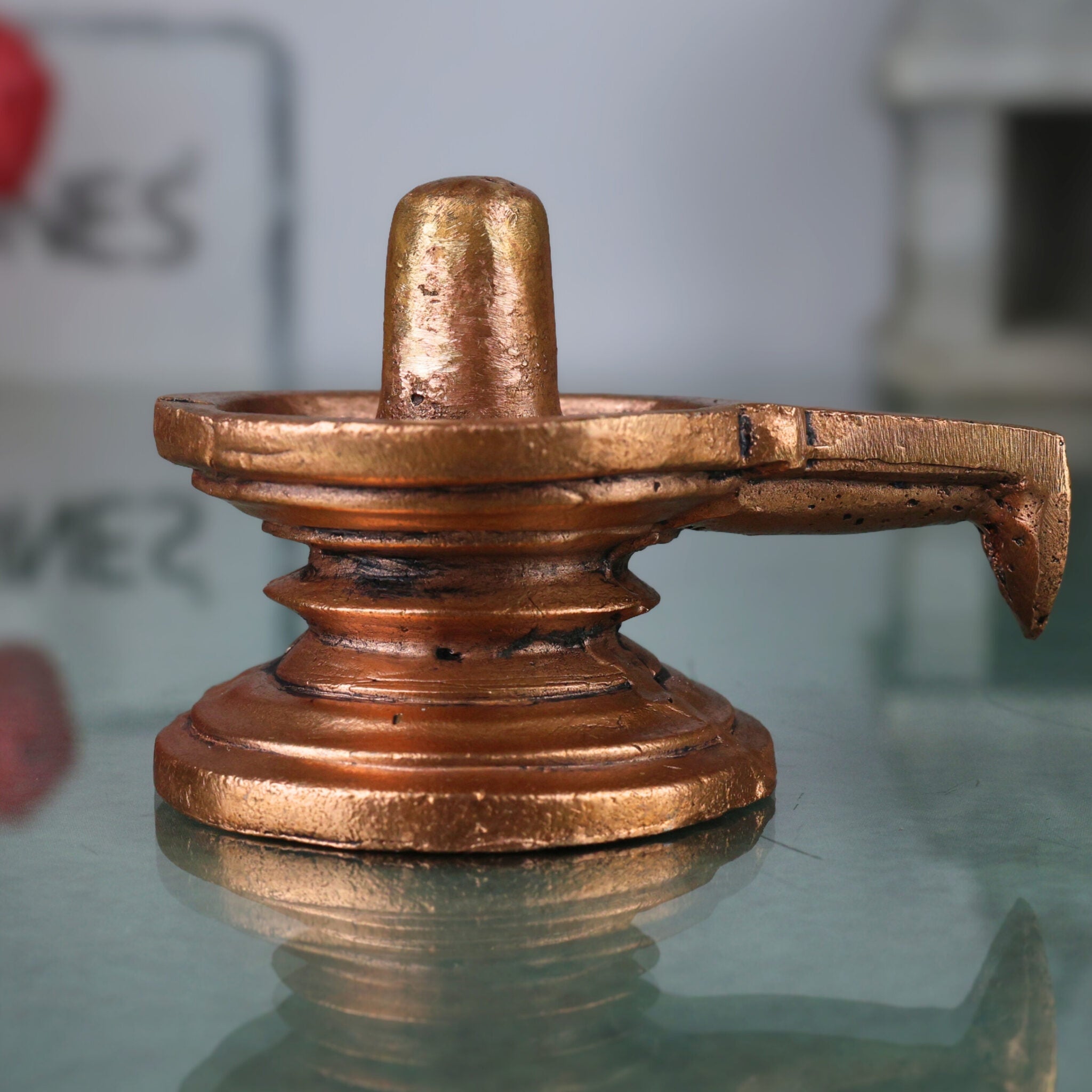 Copper Shivalingam, Pure Tamra Shivling Idol for Puja, Jyotirlinga Mahalingam Shivalinga Statue for Home Temple Decor & Spiritual Gifts, Brown, 2 Inch, 1 Piece