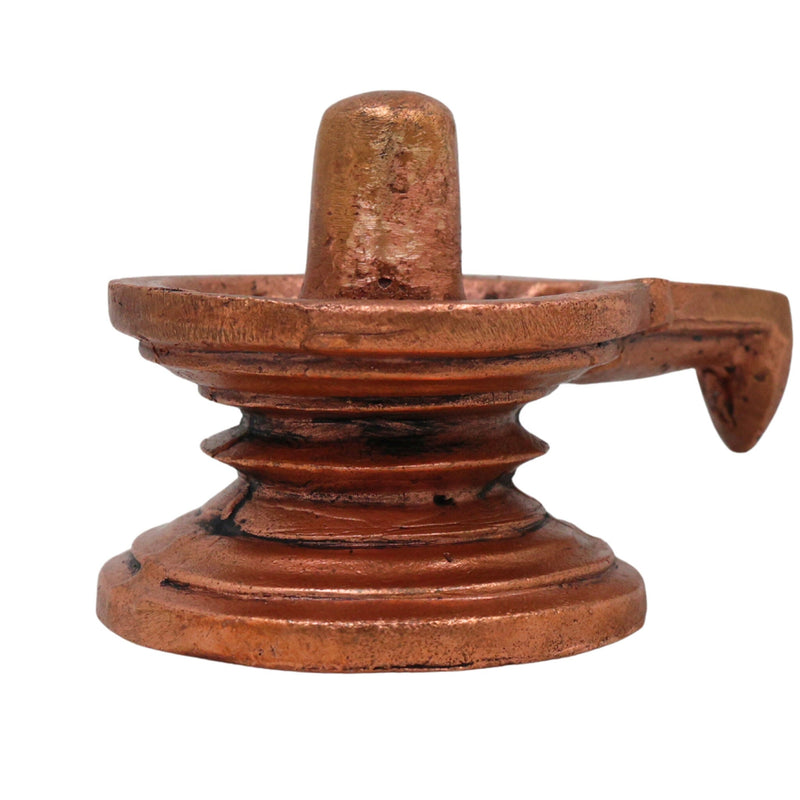 Copper Shivalingam, Pure Tamra Shivling Idol for Puja, Jyotirlinga Mahalingam Shivalinga Statue for Home Temple Decor & Spiritual Gifts, Brown, 2 Inch, 1 Piece