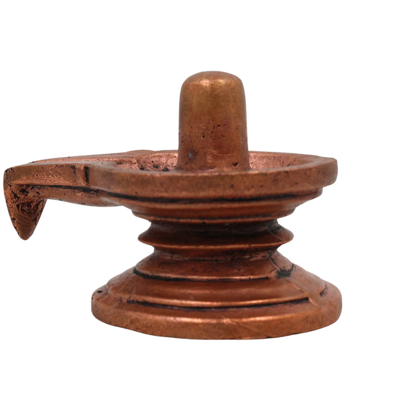 Copper Shivalingam, Pure Tamra Shivling Idol for Puja, Jyotirlinga Mahalingam Shivalinga Statue for Home Temple Decor & Spiritual Gifts, Brown, 2 Inch, 1 Piece