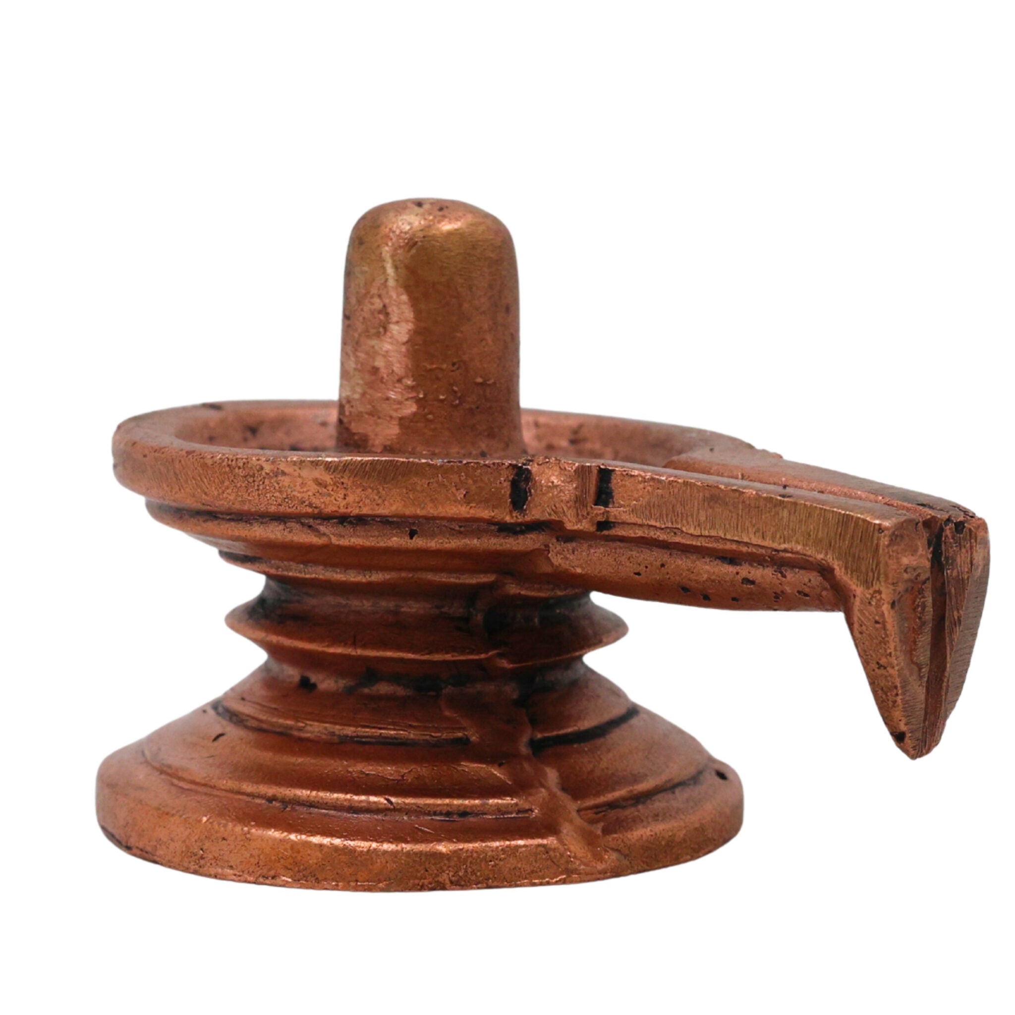 Copper Shivalingam, Pure Tamra Shivling Idol for Puja, Jyotirlinga Mahalingam Shivalinga Statue for Home Temple Decor & Spiritual Gifts, Brown, 2 Inch, 1 Piece