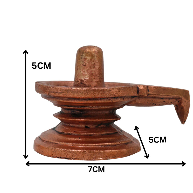 Copper Shivalingam, Pure Tamra Shivling Idol for Puja, Jyotirlinga Mahalingam Shivalinga Statue for Home Temple Decor & Spiritual Gifts, Brown, 2 Inch, 1 Piece