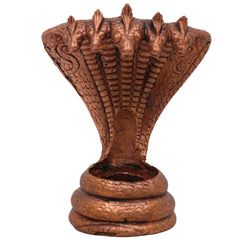 Copper Sheshnag Idol, Adishesha Naga Murti, Ananta Snake Sculpture for Pooja & Home Decor, Brown, 3 Inch, 1 Piece
