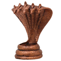 Copper Sheshnag Idol, Adishesha Naga Murti, Ananta Snake Sculpture for Pooja & Home Decor, Brown, 3 Inch, 1 Piece