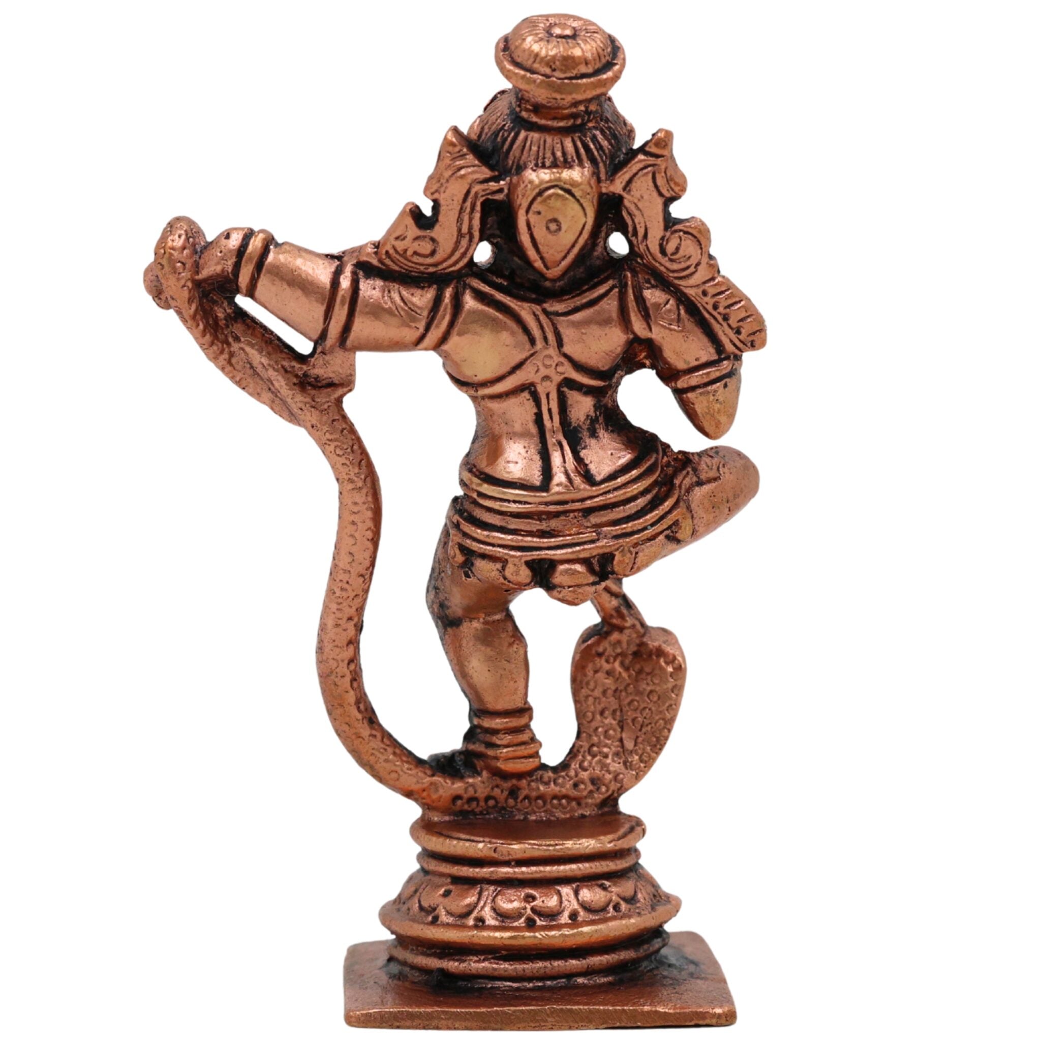 Copper Krishna Idol, Bal Krishna, Gopal, Govinda, Radha Krishna Sculpture for Pooja & Home Decor, Brown, 3.5 Inch, 1 Piece