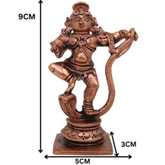 Copper Krishna Idol, Bal Krishna, Gopal, Govinda, Radha Krishna Sculpture for Pooja & Home Decor, Brown, 3.5 Inch, 1 Piece