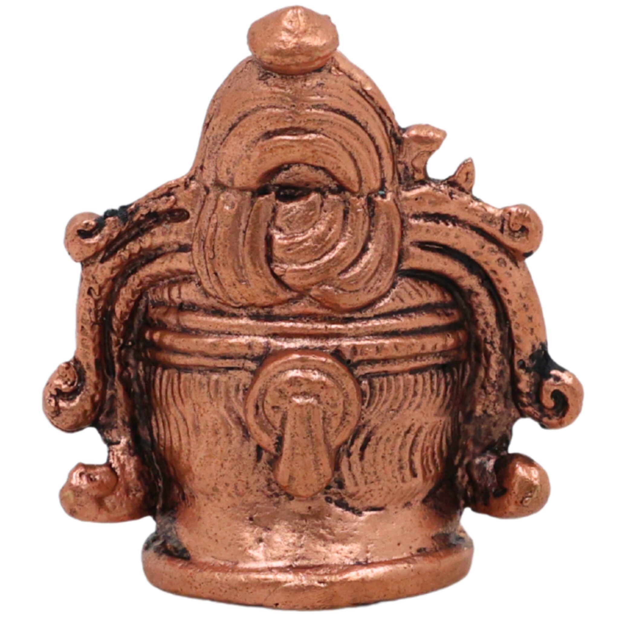 Copper Shiva Face Idol, Lord Shiva Murti, Rudra, Mahadeva, Bholenath, Neelkanth Sculpture for Pooja & Home Decor, Brown, 1.5 Inch, 1 Piece