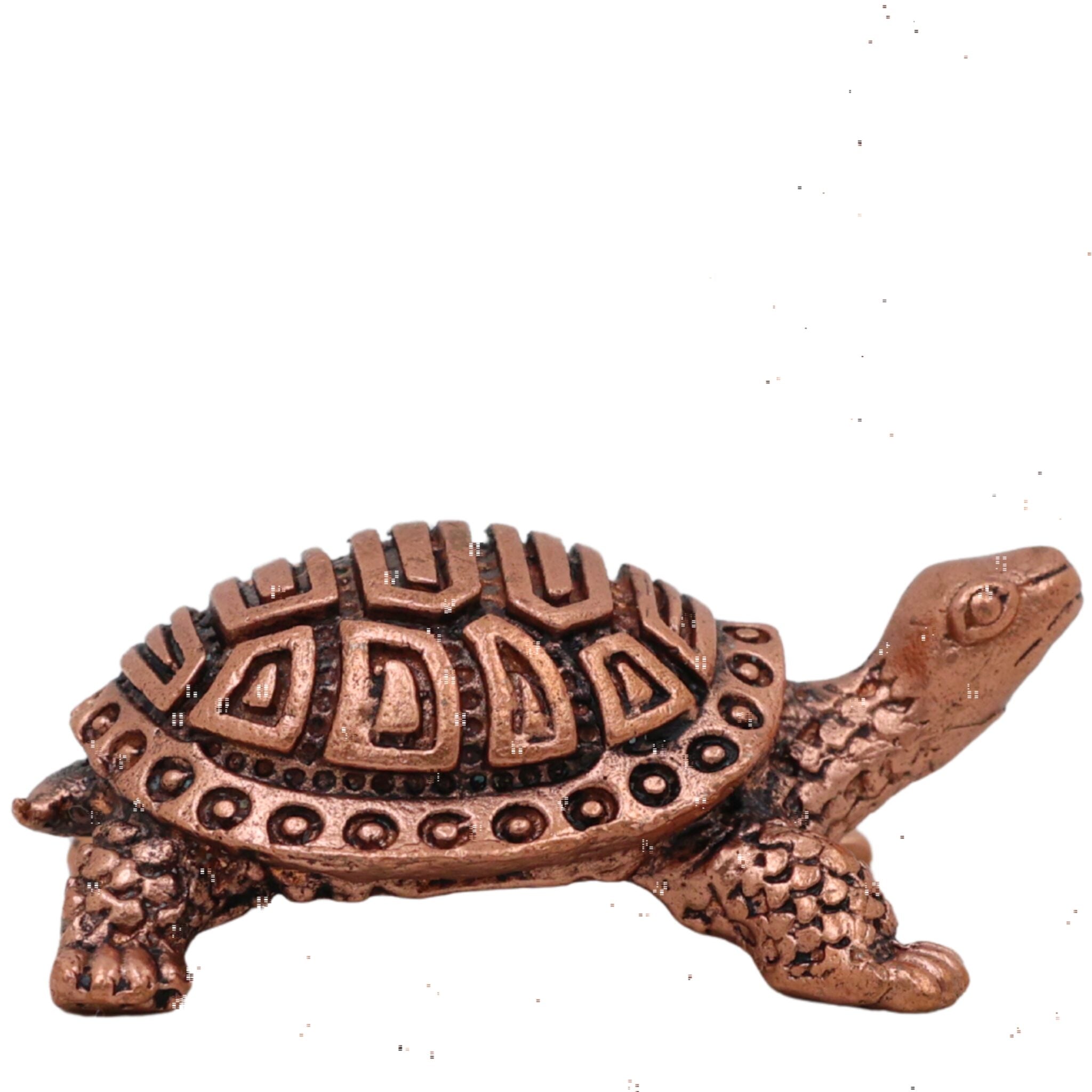 Copper Tortoise Idol, Kurma Murti, Kachhua Figurine for Puja, Vastu & Temple Decor, Brown, 1 Inch, 1 Piece