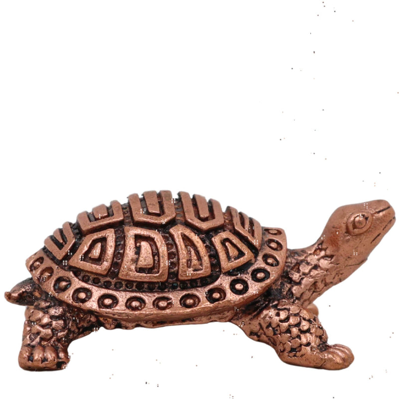 Copper Tortoise Idol, Kurma Murti, Kachhua Figurine for Puja, Vastu & Temple Decor, Brown, 1 Inch, 1 Piece