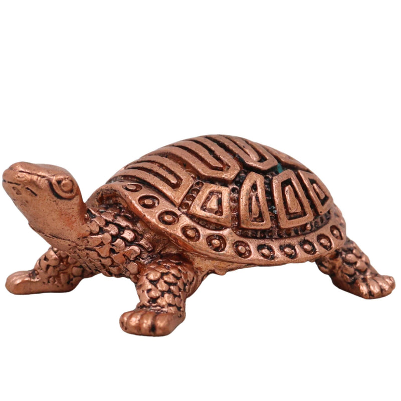 Copper Tortoise Idol, Kurma Murti, Kachhua Figurine for Puja, Vastu & Temple Decor, Brown, 1 Inch, 1 Piece