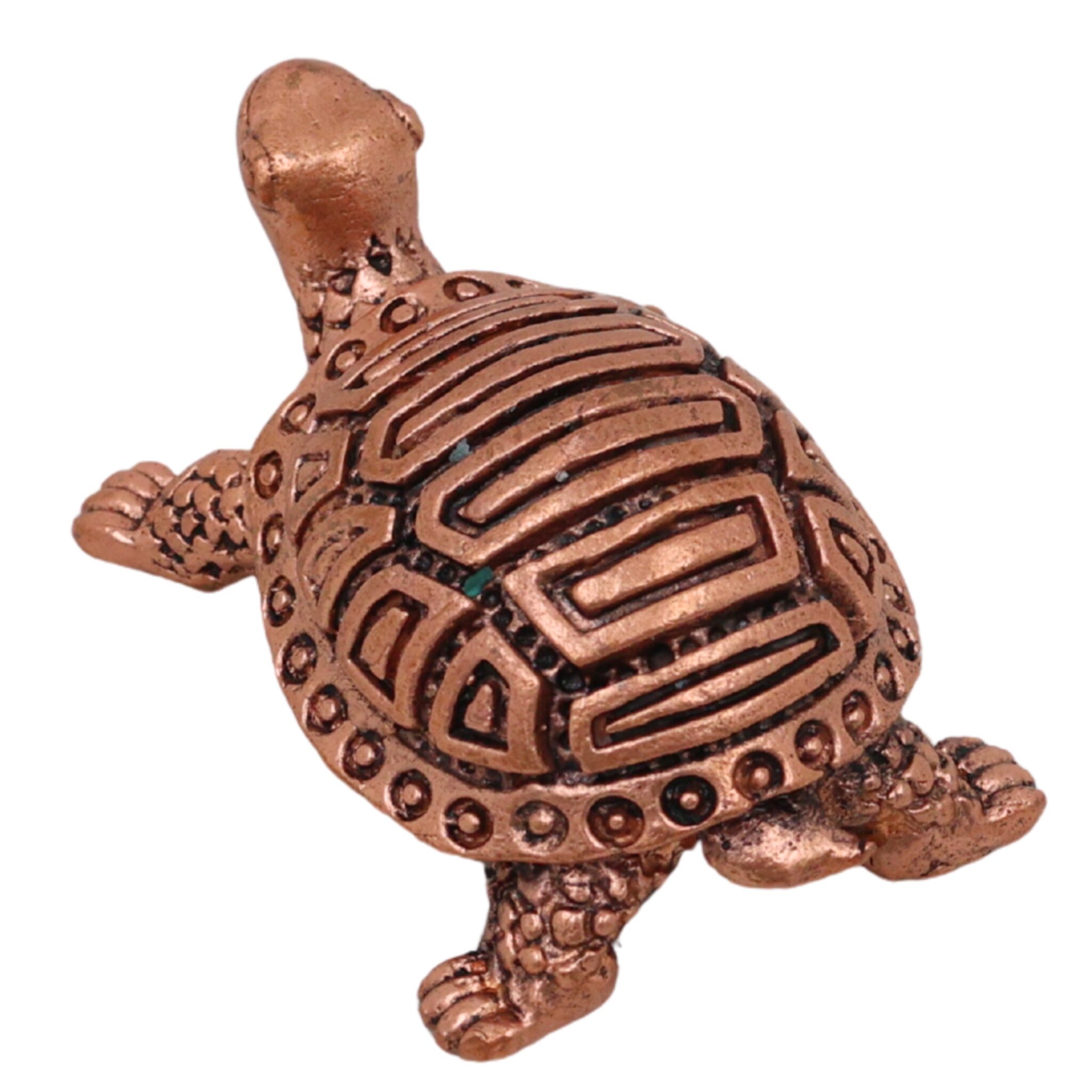 Copper Tortoise Idol, Kurma Murti, Kachhua Figurine for Puja, Vastu & Temple Decor, Brown, 1 Inch, 1 Piece