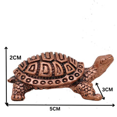 Copper Tortoise Idol, Kurma Murti, Kachhua Figurine for Puja, Vastu & Temple Decor, Brown, 1 Inch, 1 Piece