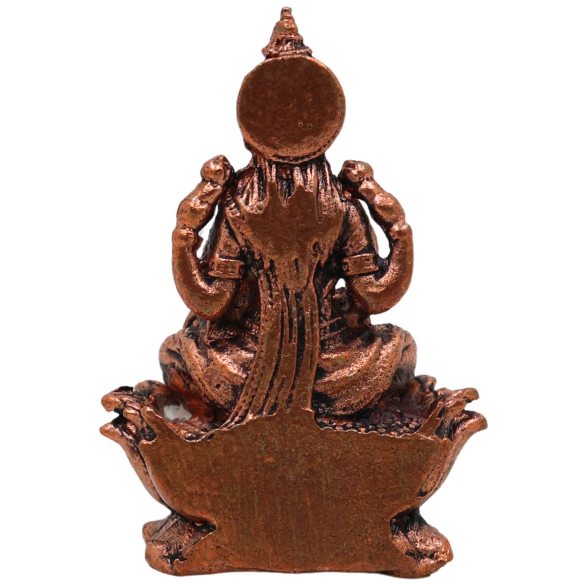 Copper Lakshmi Idol, Mahalakshmi Murti, Padmavathi Statue for Pooja & Home Decor, Brown, 1.5 Inch, 1 Piece