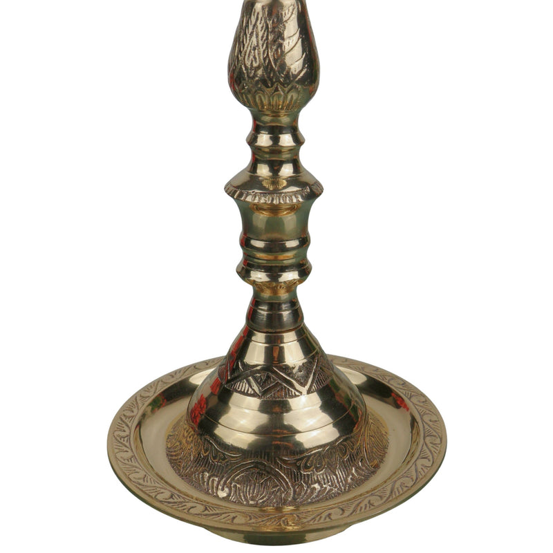 Handcrafted Brass Kuthu Vilakku Deepam, Traditional Pital Diya, Antique Nilavilakku Deepak for Pooja, Temple & Home Décor, Gold, 24 Inch, 1 Piece