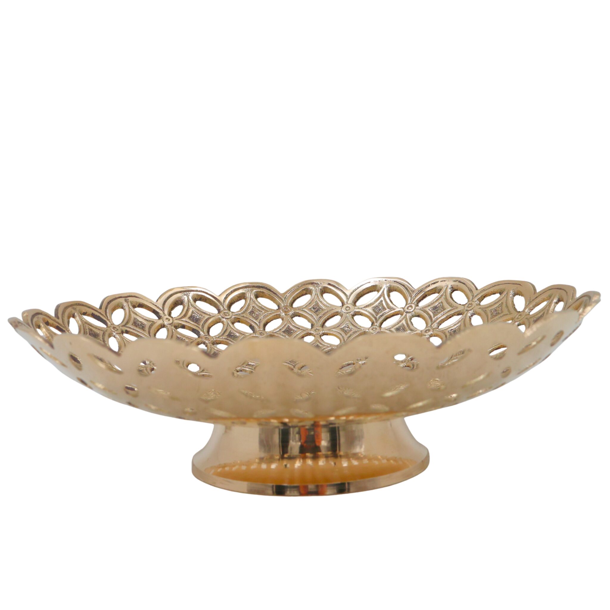 Handcrafted Brass Fruit Bowl Peetal Pittal Pital Hitale Decorative Table Bowl, Traditional Indian Brass Dry Fruit Basket for Home Décor & Dining, Gold, 3 Inch, 1 Piece
