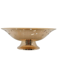 Handcrafted Brass Fruit Bowl, Peetal Pital Pittal Hitale Decorative Dry Fruit Bowl, Traditional Indian Brass Home Decor Centerpiece, Gold, 8.27 Inch, 1 Piece