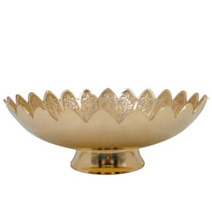 Handcrafted Brass Fruit Bowl, Peetal Pital Pittal Hitale Pittalam Decorative Center Table Bowl, Traditional Indian Dry Fruit & Dining Table Decor Bowl, Gold, 3.5 Inch, 1 Piece